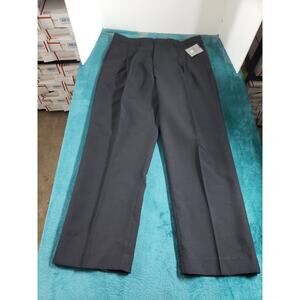 Vittorino Dress Pants Size 36x30 Mens Black Work Polyester Pleated Straight NWT